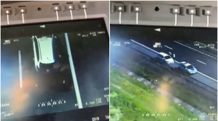 Un șofer de 19 ani, care circula haotic pe A2, urmărit dintr-un elicopter al poliției. Ce au descoperit când l-au oprit