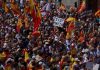 „Stop mafia”: zeci de mii de spanioli au ieșit în stradă la Madrid pentru a cere demisia lui Pedro Sánchez