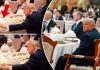 Moment viral la banchetul organizat de Xi Jinping. După ce președintele chinez a plecat de la masă, Trump a tras cu ochiul la o mapă din apropierea sa