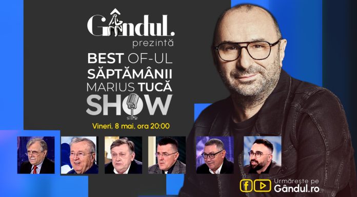 Gândul prezintă Best of Marius Tucă Show – vineri, 8 mai, de la ora 20.00