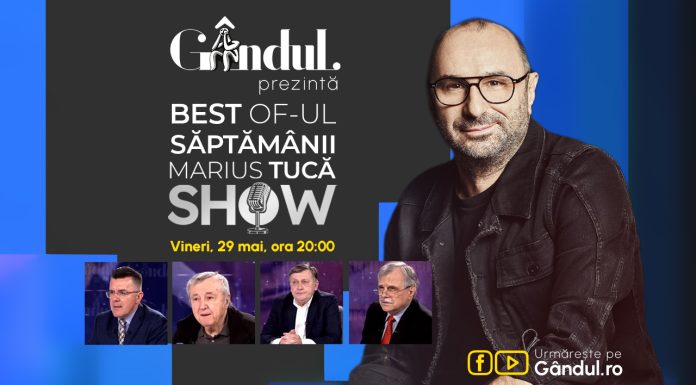 Gândul prezintă Best of Marius Tucă Show – vineri, 29 mai, de la ora 20.00