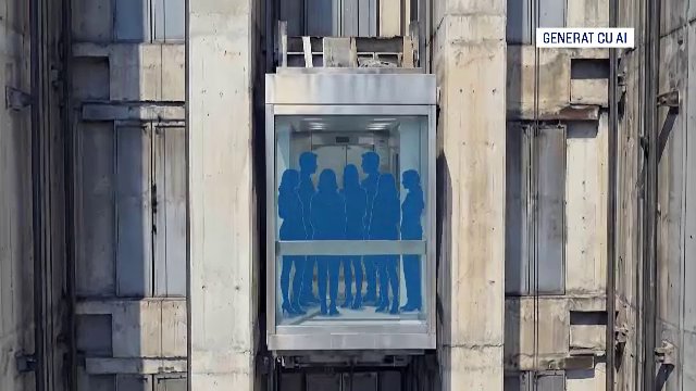 ANIMAȚIE. Liftul căzut în gol la Ministerul Transporturilor s-a prăbușit și luni. După prima avarie, fusese făcută o revizie