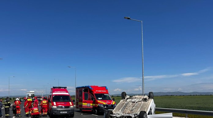Prahova: Trafic blocat pe DN1D Ploieşti-Slobozia, în urma unui accident produs la intrarea pe autostrada A7 – FOTO