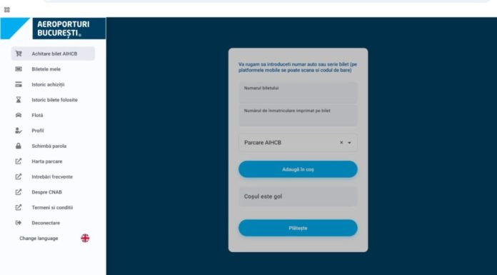Aeroportul „Henri Coandă” introduce plata online pentru parcare