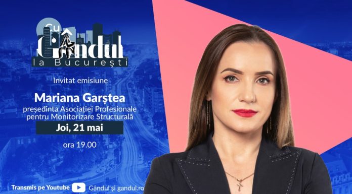 ‘’Cu Gândul la București’’ începe joi, 21 mai, de la ora 19:00. Invitat: Mariana Garștea