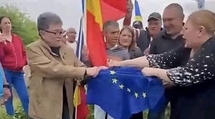 Șoșoacă susține că Nicușor Dan vrea să numească un premier de la SOS România. Cine este Dumitru Manea, cu care Șoșoacă rupea steagul UE