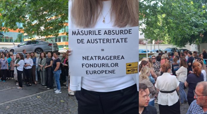 Angajații Fondurilor Europene protestează în fața Ministerului. Ce revendicări au