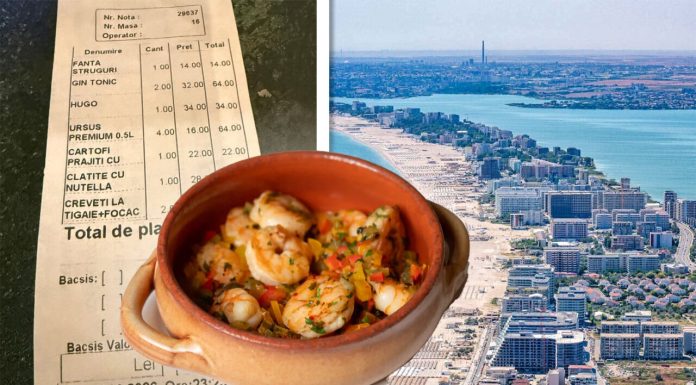 Întoarsă în țară din Irlanda, o româncă a comandat creveți într-un restaurant din Mamaia. Când a primit nota de plată, a crezut că este o eroare