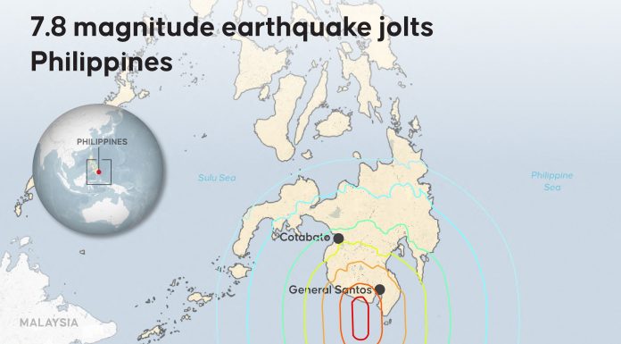 Cutremurul din Filipine de pe 8 iunie a ridicat fundul oceanului cu până la 2 metri în unele zone