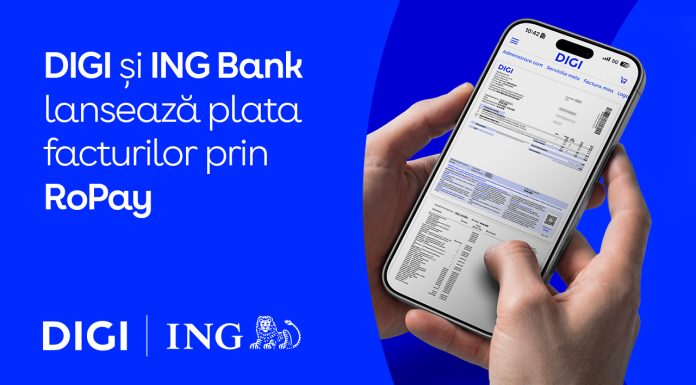 DIGI lansează plata facturilor prin RoPay, în parteneriat cu ING Bank: gratuit, sigur, instant