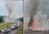 Un camion care transporta artificii a explodat pe o autostradă din Tennessee, după ce un incendiu a izbucnit în remorcă