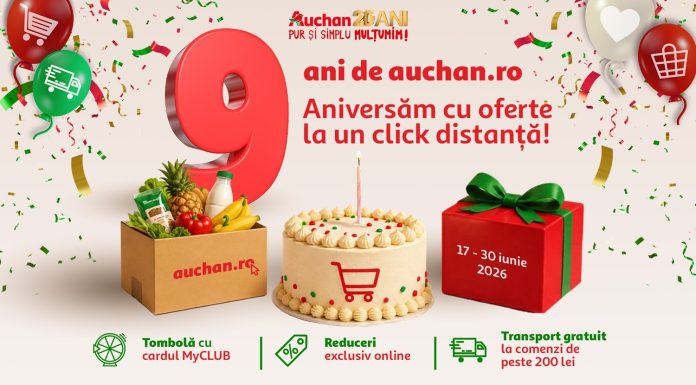 Auchan.ro sărbătoreşte 9 ani de cumpărături online: 10 milioane de produse livrate către clienţi doar anul trecut