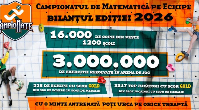 CampioMATE, mișcarea națională care atrage copiii în jocul matematicii, anunță câștigătorii Ediției 2026