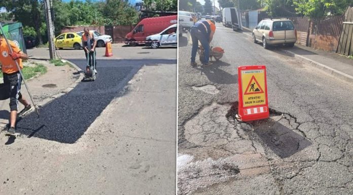 (P) Societatea Infrastructură S5 S.A. a intervenit pe strada Bega, la intersecția cu strada Munții Carpați, precum și pe strada Vredniciei