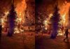 Incendiu puternic într-o gospodărie din Grădinari. Flăcările au distrus locuința din lemn