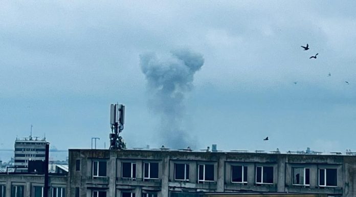 Momentul în care drona a explodat în Portul Constanța, filmat în direct în timpul unei transmisiuni TVR