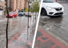 Potop în București. Străzi inundate, copaci doborâți, mașini avariate