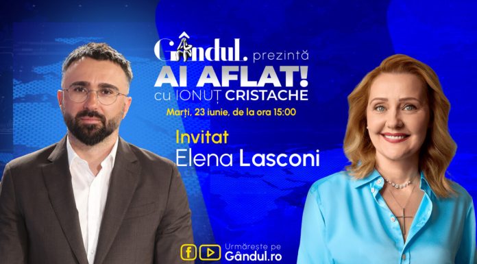 Ai Aflat! cu Ionuț Cristache” începe marți, 23 iunie, de la ora 15.00, live pe Gândul. Invitată: Elena Lasconi