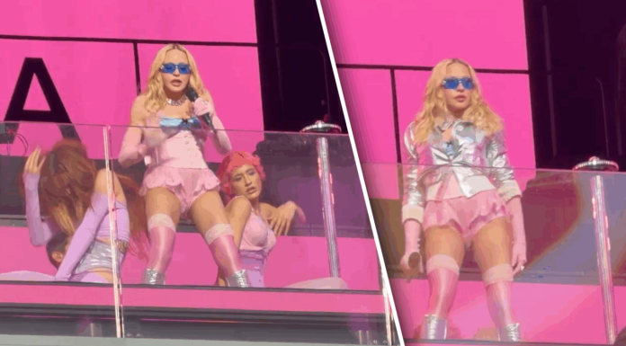 Ca la 67 de ani. Madonna a explodat în roz în Times Square New York