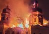 Lavra Pechersk, mănăstirea simbol a Ucrainei, construită în secolul al XI-lea, cuprinsă de flăcări, după un atac masiv rusesc asupra Kievului