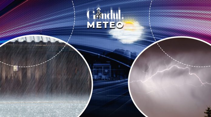 Coduri galbene de furtună în weekend. Unde vor fi vijelii și ploi torențiale. Prognoza actualizată de la ANM, pentru Gândul