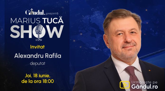 Marius Tucă Show începe joi, 18 iunie, de la ora 18.00, live pe Gândul. Invitat: Alexandru Rafila