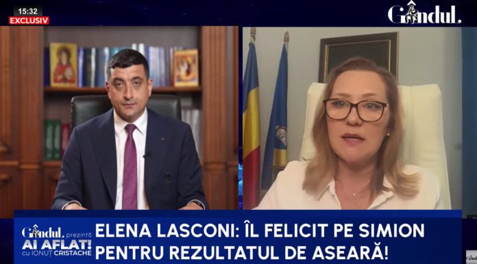 Elena Lasconi: „Îl felicit pe George Simion pentru rezultatul de aseară”