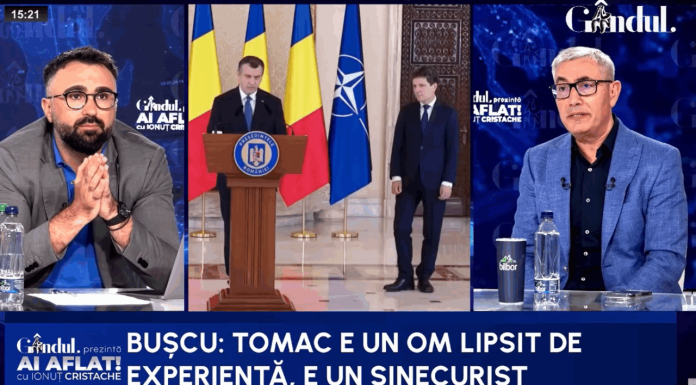 Bușcu, necruțător cu premierul desemnat: Tomac e un atârnător/Exprimă o formă de nerușinare pe care președintele o livrează poporului român. A