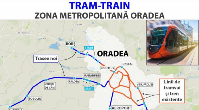 FOTO Primul Tram-train din țară, cea mai mare investiție în Oradea. Proiectul avansează în ritm alert