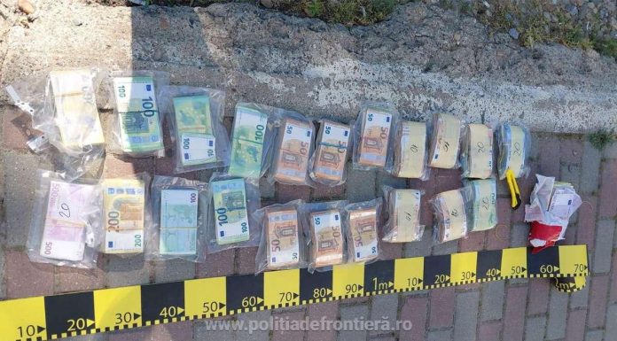 Poliţia de Fontieră – Peste 343.000 de euro, descoperiţi ascunşi într-un microbuz condus de un cetăţean ucrainean urmărit internaţional