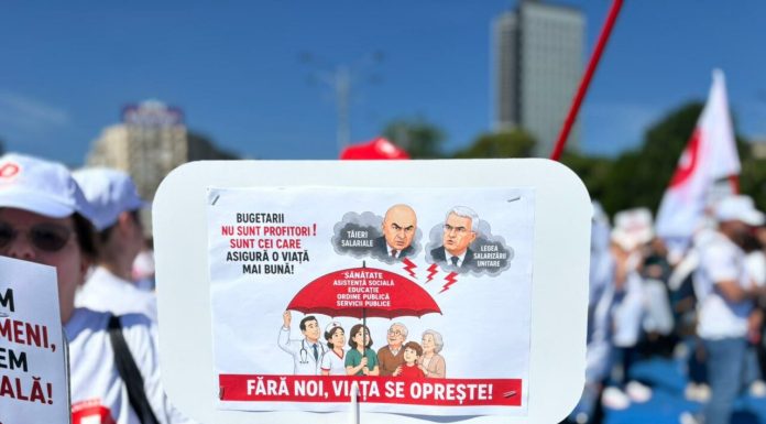 Proteste în lanț în România: SANITAS la București, grevă la Cugir, sedii ANAF pichetate: ”Respect promis, respect omis”