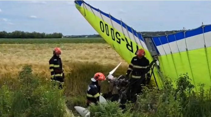 Incident cu un motodeltaplan, în Argeș. Un bărbat a fost rănit după ce a aterizat forțat.